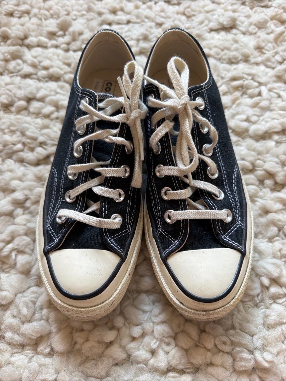 Converse Black Canvas Low-Top Sneakers with White Accents